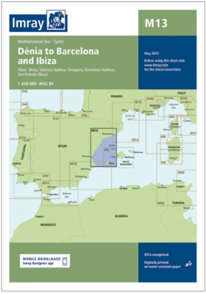 Carta Imray M13 Dénia to Barcelona and Ibiza