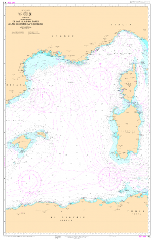 CARTA IHM 4E INT 304: DE LAS ISLAS BALEARES A LAS DE CÓRCEGA Y CERDEÑA